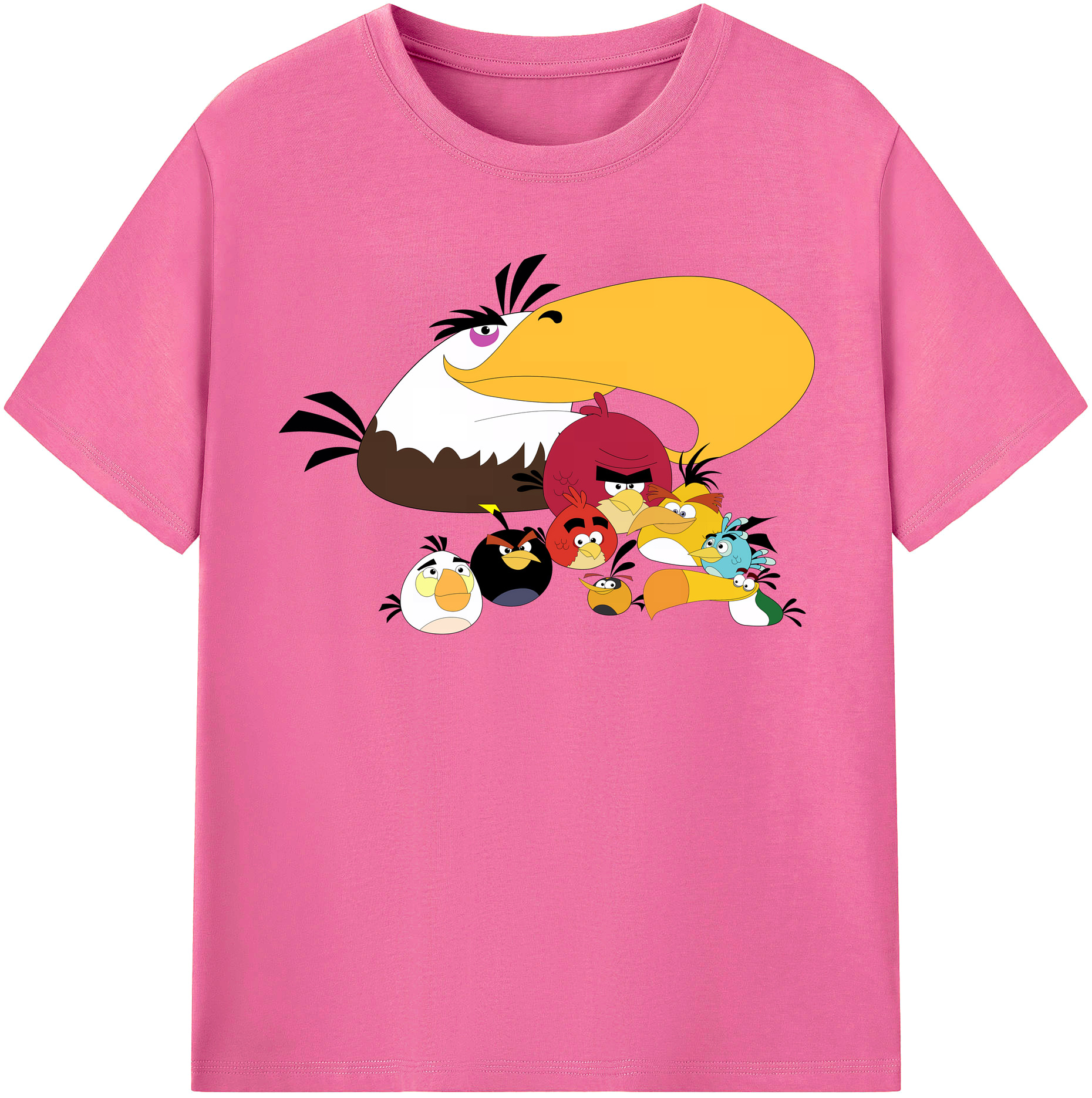 （画像用） Angry Birds アングリーバード レディースカジュアルプリントTシャツ（綿100％）